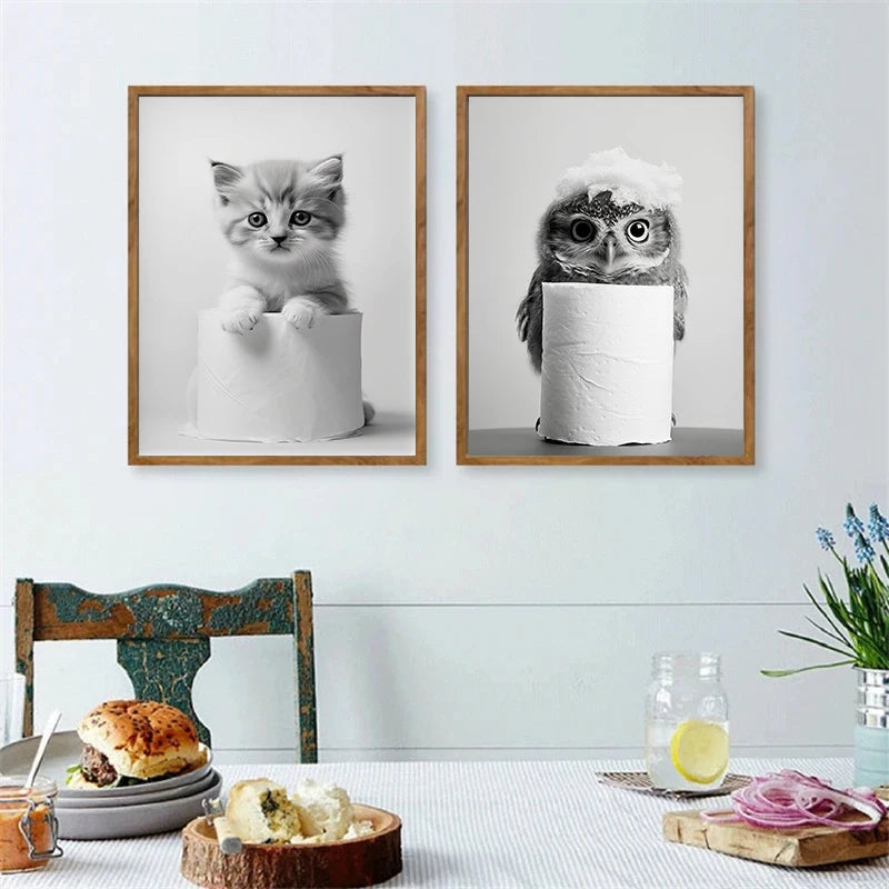 Black & White Animal Poster Set
