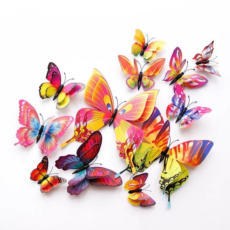 3D Double-Layer Butterfly Wall Art Set