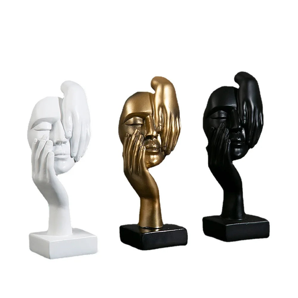 European-Style Abstract Mask Sculpture