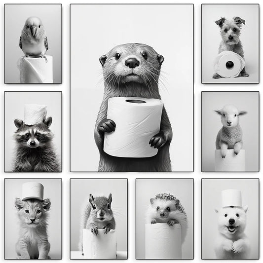 Black & White Animal Poster Set