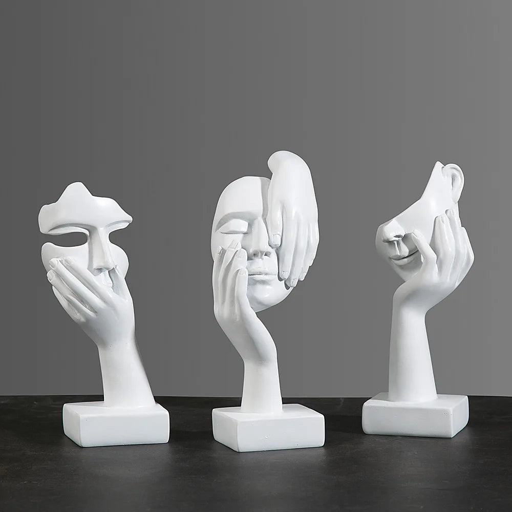 European-Style Abstract Mask Sculpture