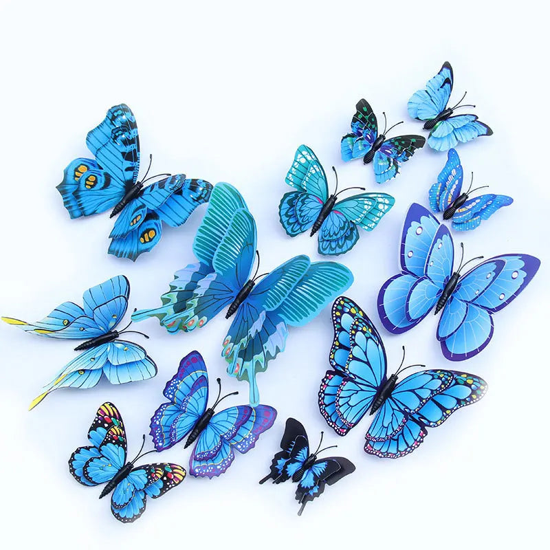 3D Double-Layer Butterfly Wall Art Set