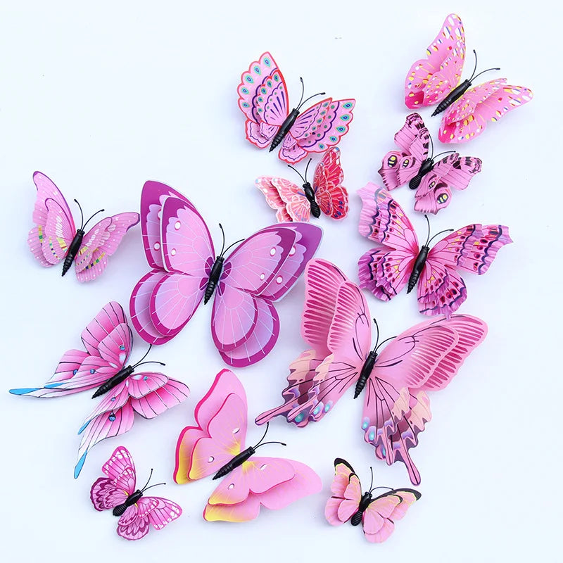 3D Double-Layer Butterfly Wall Art Set